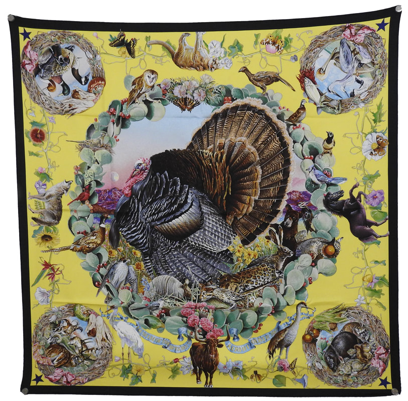 The Three Graces Hermes Scarf by Alice Shirley 90 cm Silk Twill